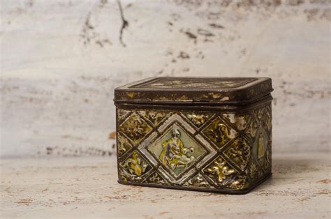 antique metal boxes|vintage metal containers.